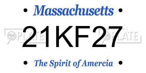 21KF27 Massachusetts License Plate