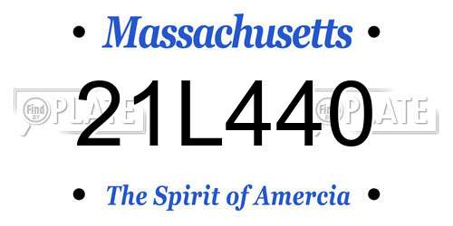 21L440 Massachusetts License Plate