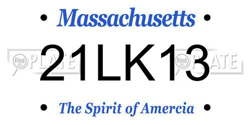 21LK13 Massachusetts License Plate
