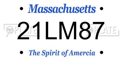 21LM87 Massachusetts License Plate
