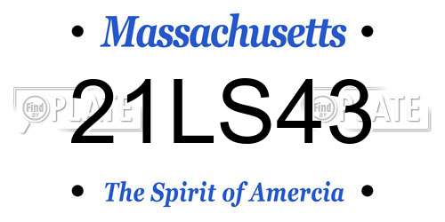 21LS43 Massachusetts License Plate
