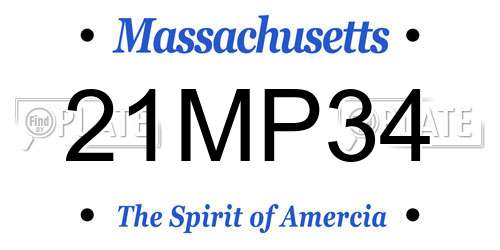21MP34 Massachusetts License Plate