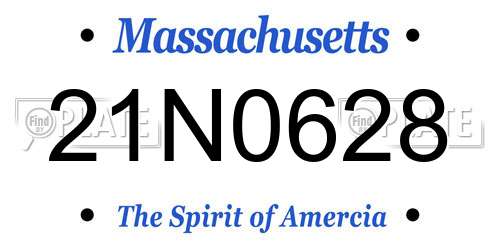 21N0628 Massachusetts License Plate