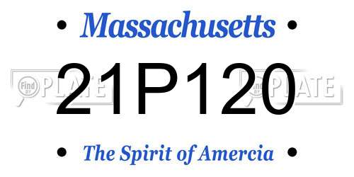 21P120 Massachusetts License Plate