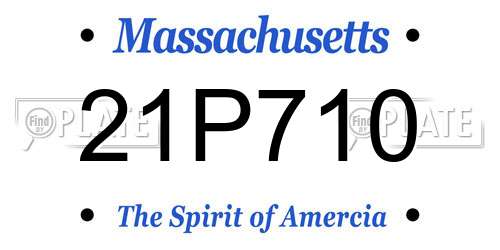 21P710 Massachusetts License Plate