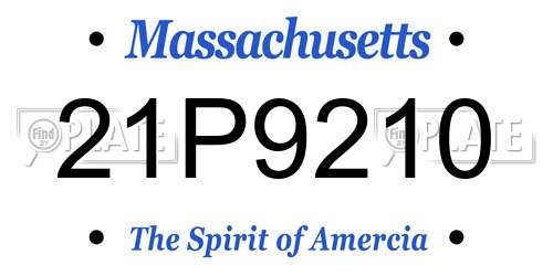 21P9210 Massachusetts License Plate