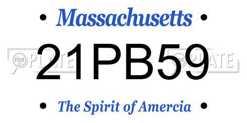 21PB59 Massachusetts License Plate