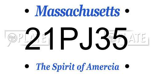 21PJ35 Massachusetts License Plate