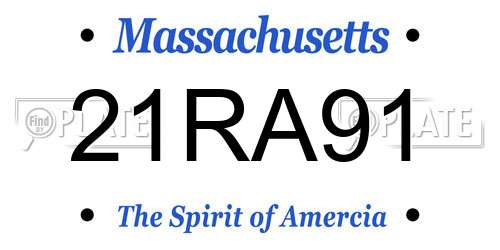 21RA91 Massachusetts License Plate