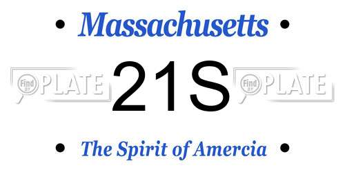 21S Massachusetts License Plate