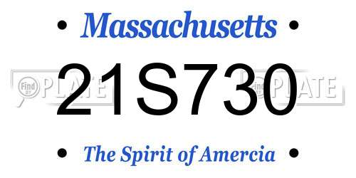 21S730 Massachusetts License Plate