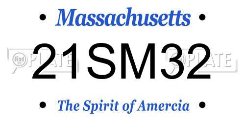 21SM32 Massachusetts License Plate