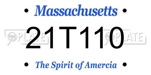 21T110 Massachusetts License Plate