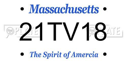 21TV18 Massachusetts License Plate