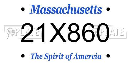 21X860 Massachusetts License Plate