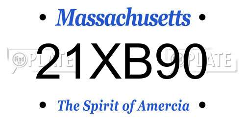 21XB90 Massachusetts License Plate