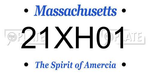 21XH01 Massachusetts License Plate