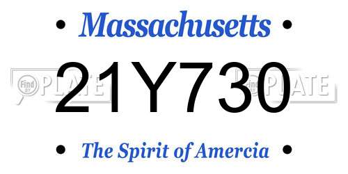 21Y730 Massachusetts License Plate