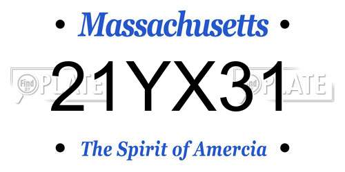 21YX31 Massachusetts License Plate