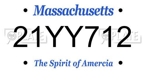 21YY712 Massachusetts License Plate