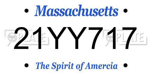 21YY717 Massachusetts License Plate