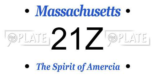 21Z Massachusetts License Plate