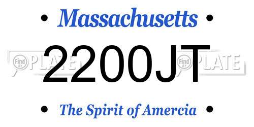 2200JT Massachusetts License Plate