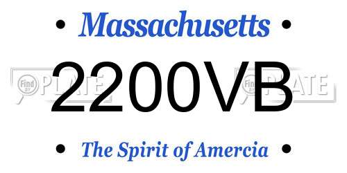 2200VB Massachusetts License Plate
