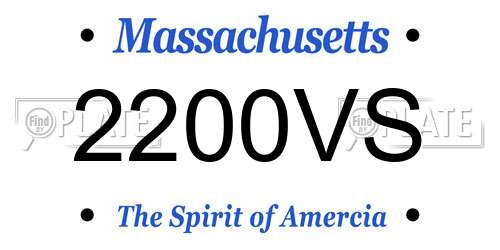 2200VS Massachusetts License Plate