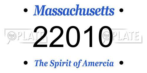 22010 Massachusetts License Plate