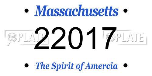 22017 Massachusetts License Plate