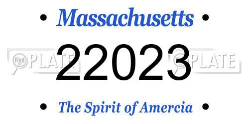 22023 Massachusetts License Plate