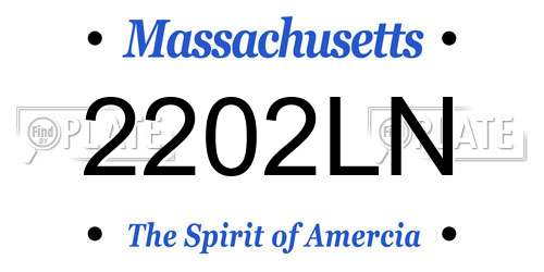 2202LN Massachusetts License Plate