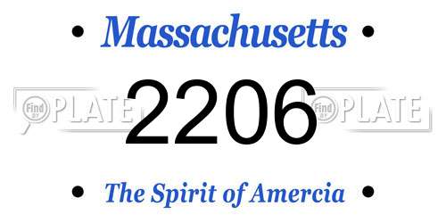 2206 Massachusetts License Plate