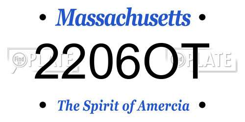 2206OT Massachusetts License Plate