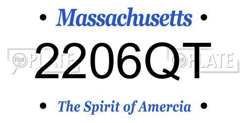 2206QT Massachusetts License Plate