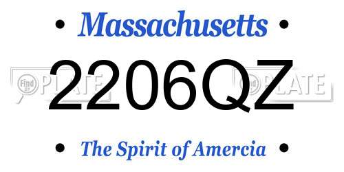 2206QZ Massachusetts License Plate