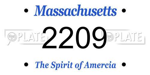 2209 Massachusetts License Plate