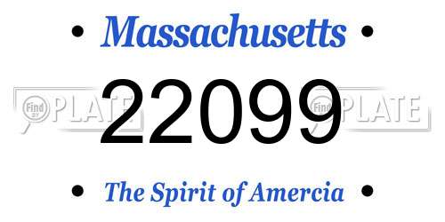 22099 Massachusetts License Plate