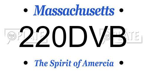 220DVB Massachusetts License Plate