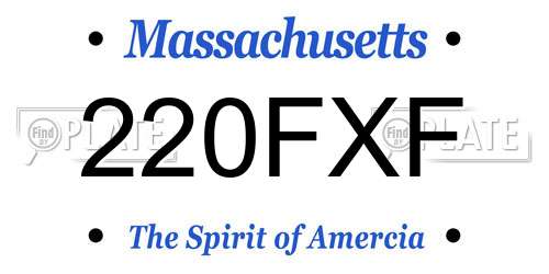 220FXF Massachusetts License Plate