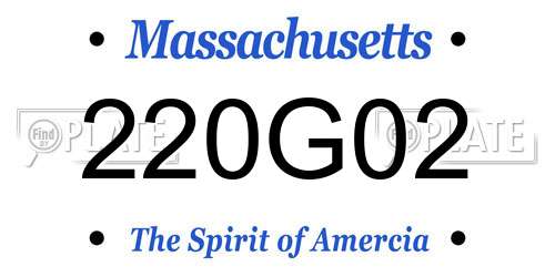 220G02 Massachusetts License Plate