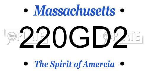 220GD2 Massachusetts License Plate