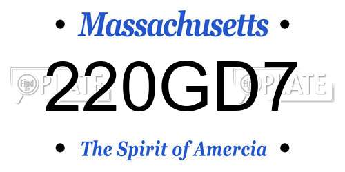 220GD7 Massachusetts License Plate