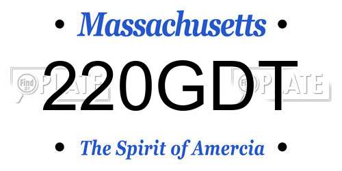 220GDT Massachusetts License Plate