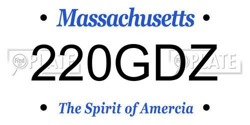 220GDZ Massachusetts License Plate