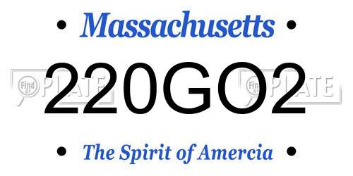 220GO2 Massachusetts License Plate