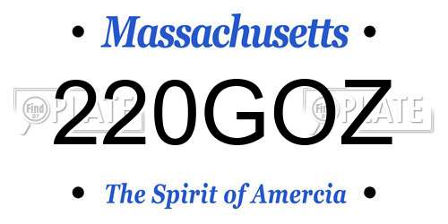 220GOZ Massachusetts License Plate