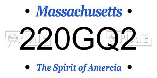 220GQ2 Massachusetts License Plate