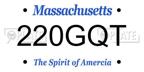 220GQT Massachusetts License Plate